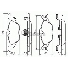 BOSCH Σετ τακάκια 0 986 424 456