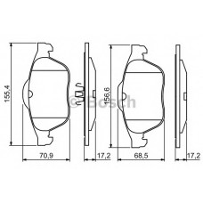 BOSCH Σετ τακάκια 0 986 494 033