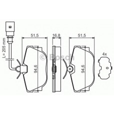 BOSCH Σετ τακάκια 0 986 494 051