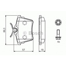 BOSCH Σετ τακάκια 0 986 494 095