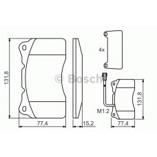 BOSCH Σετ τακάκια 0 986 494 131