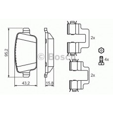 BOSCH Σετ τακάκια 0 986 494 214
