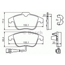 BOSCH Σετ τακάκια 0 986 494 372