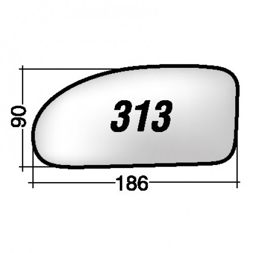 ΚΡΥΣΤΑΛΛΟ ΚΑΘΡΕΠΤΗ FORD FOCUS '98-'04 (ΜΕ ΒΑΣΗ, ΧΡΩΜΙΟ) ΑΡΙΣΤΕΡΟ ΠΑΡ/ΜΗ ΒΑΣΗ