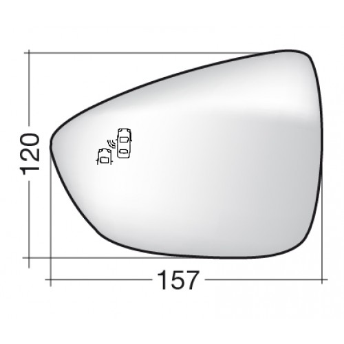 ΚΡΥΣΤΑΛΛΟ ΚΑΘΡΕΠΤΗ FORD FOCUS '18- (ΘΕΡΜΑΙΝΟΜΕΝΟ, ΜΕ ΒΑΣΗ, ΧΡΩΜΙΟ, BLIND SPOT) ΑΡΙΣΤΕΡΟ