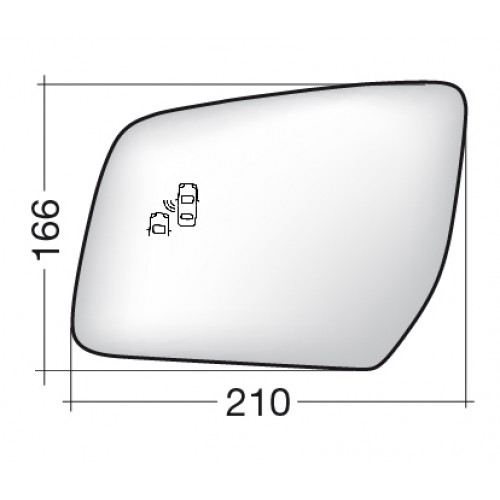 ΚΡΥΣΤΑΛΛΟ ΚΑΘΡΕΠΤΗ FORD RANGER '12-/ RANGER RAPTOR '19- (ΘΕΡΜΑΙΝΟΜΕΝΟ, ΜΕ ΒΑΣΗ, ΧΡΩΜΙΟ, BLIND SPOT) ΔΕΞΙ