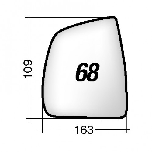 ΚΡΥΣΤΑΛΛΟ ΚΑΘΡΕΠΤΗ FIAT DOBLO '10-/ OPEL COMBO '12- (ΜΕ ΒΑΣΗ, ΧΡΩΜΙΟ) ΔΕΞΙ