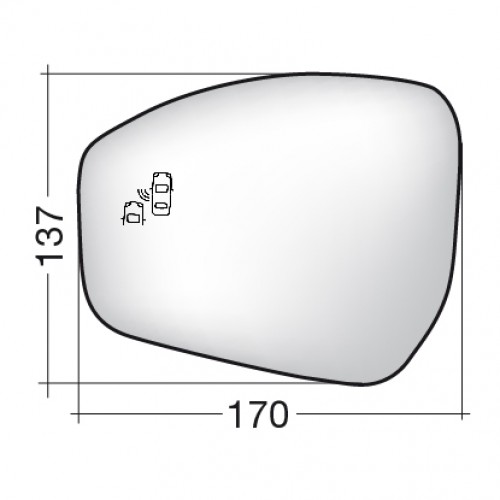ΚΡΥΣΤΑΛΛΟ ΚΑΘΡΕΠΤΗ LAND ROVER DISCOVERY SPORT '15-/ RANGE ROVER EVOQUE '14-/ RANGE ROVER VELAR '17-/ JAGUAR E-PACE '17-/ F-PACE '16- (ΘΕΡΜΑΙΝΟΜΕΝΟ, ΜΕ ΒΑΣΗ, ΧΡΩΜΙΟ, BLIND SPOT) ΔΕΞΙ