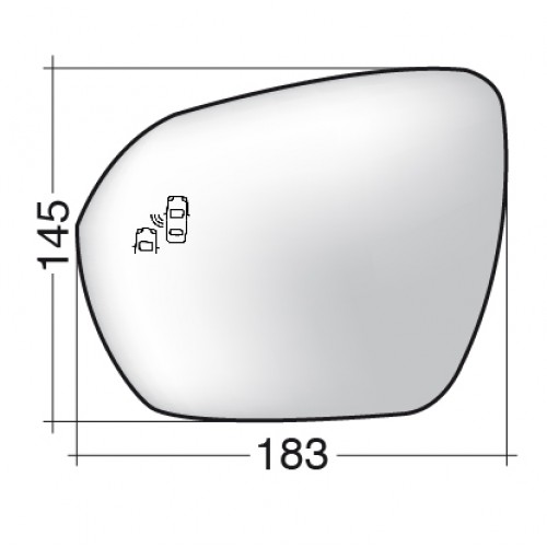 ΚΡΥΣΤΑΛΛΟ ΚΑΘΡΕΠΤΗ LAND ROVER EVOQUE (ΘΕΡΜΑΙΝΟΜΕΝΟ, ΜΕ ΒΑΣΗ, ΧΡΩΜΙΟ, BLIND SPOT) ΔΕΞΙ
