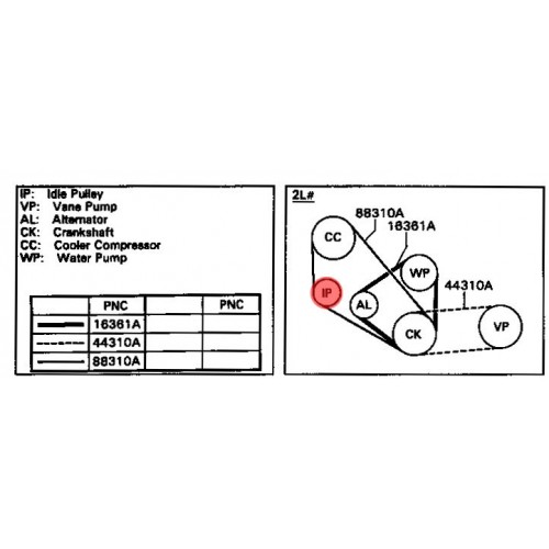 ΤΡΟΧΑΛΙΑ ΤΕΝΤΩΤΗΡΑ A/C TOYOTA HILUX RN55/ YN/LN85/105/110