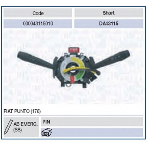MAGNETI MARELLI Διακόπτης τιμονιού 000043115010